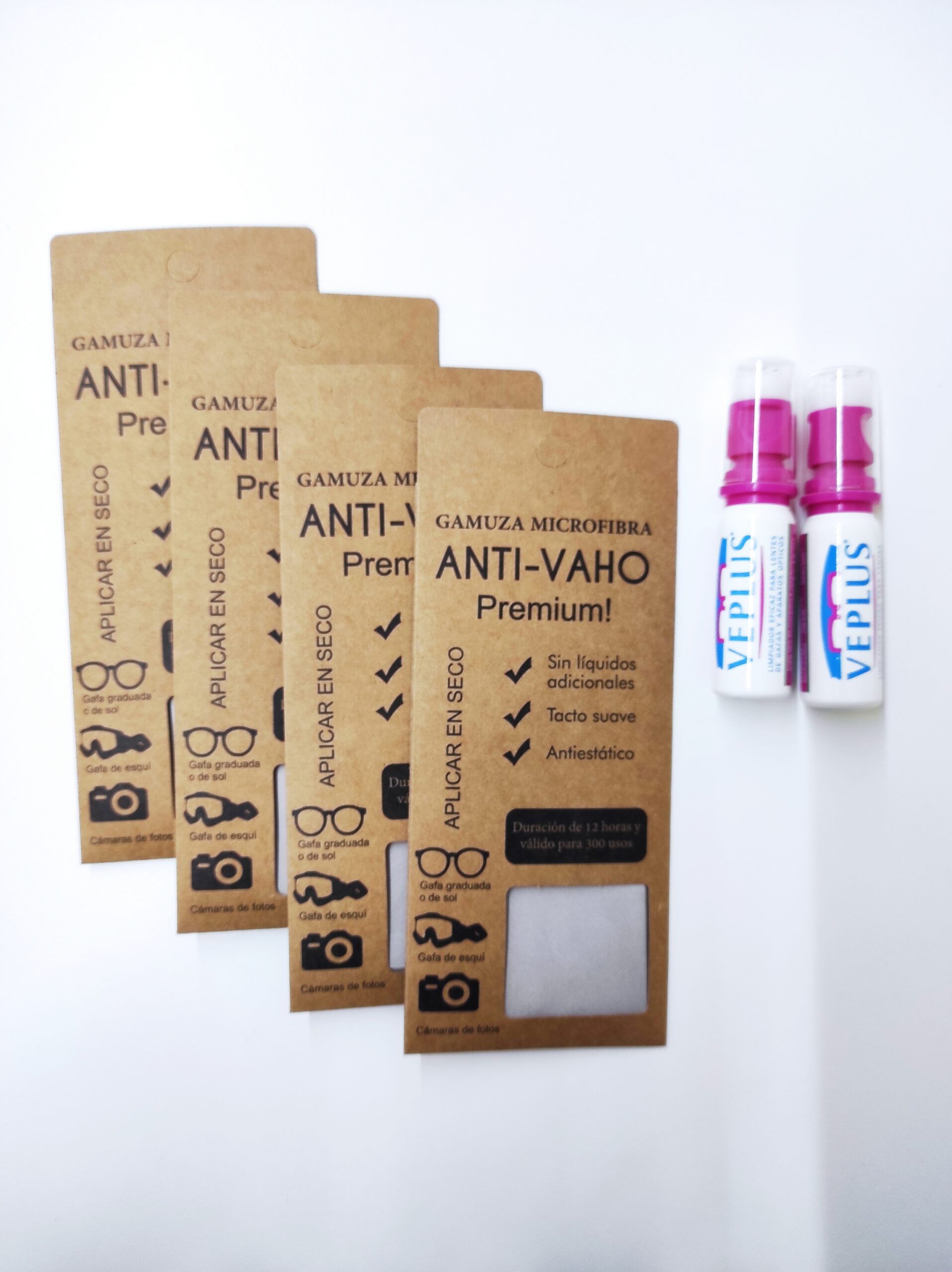 PACK: 4 GAMUZAS ANTI-VAHO + Limpiadores