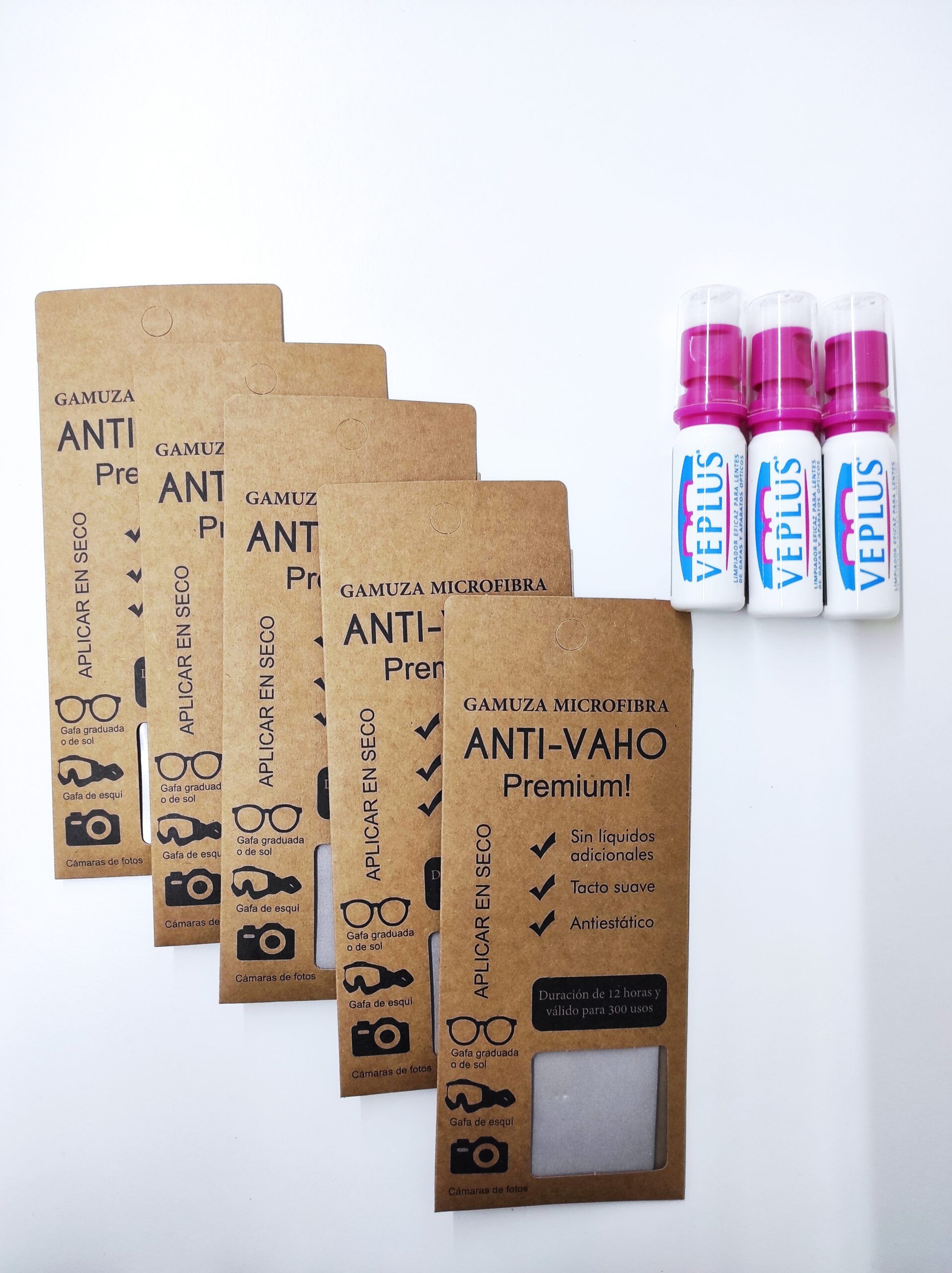 PACK: 5 GAMUZAS ANTI-VAHO + LIMPIADOR